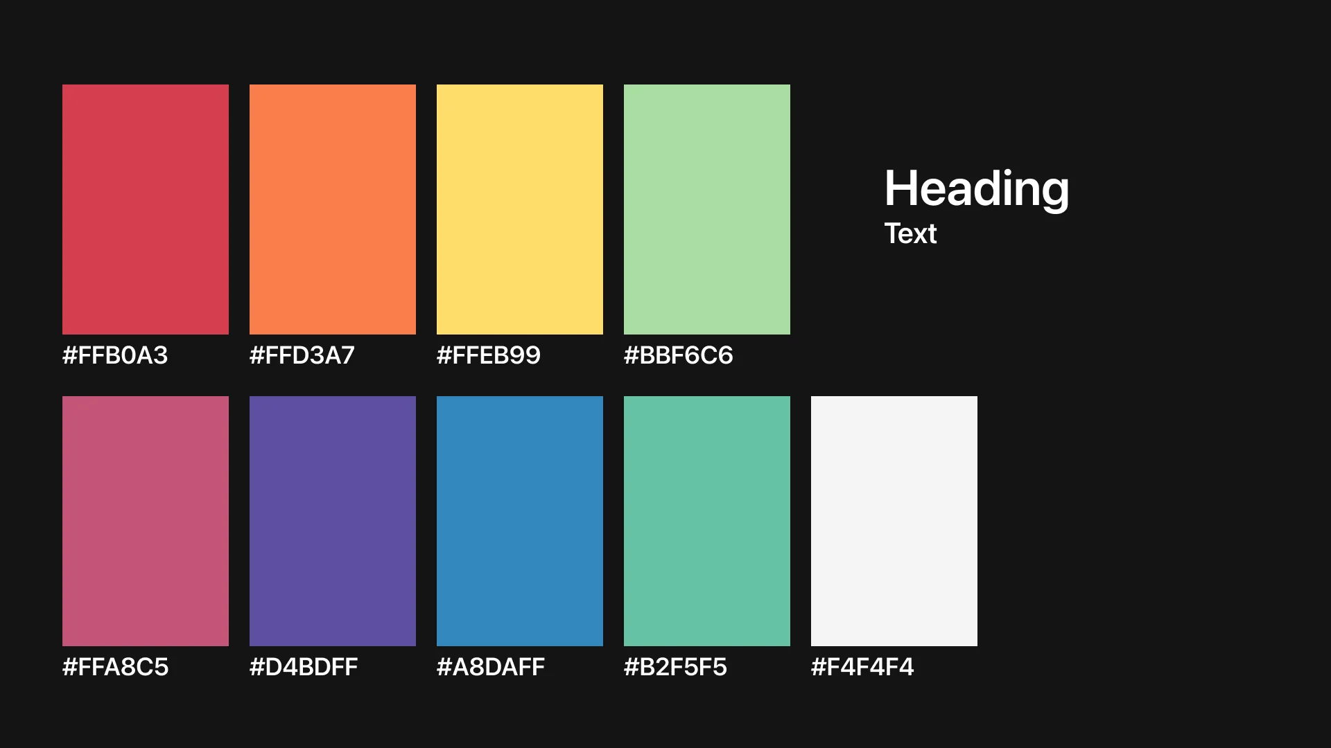 Dark colour palette