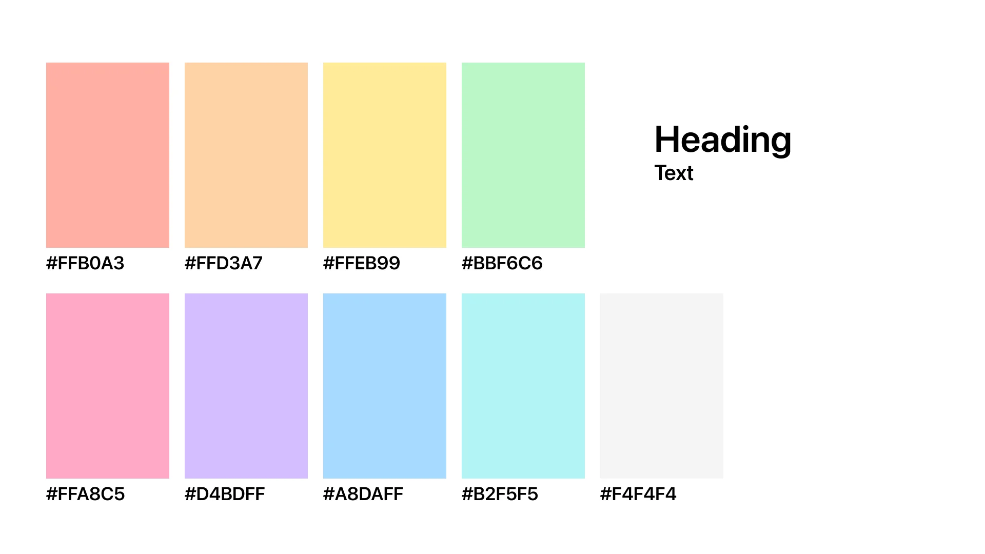 Light colour palette
