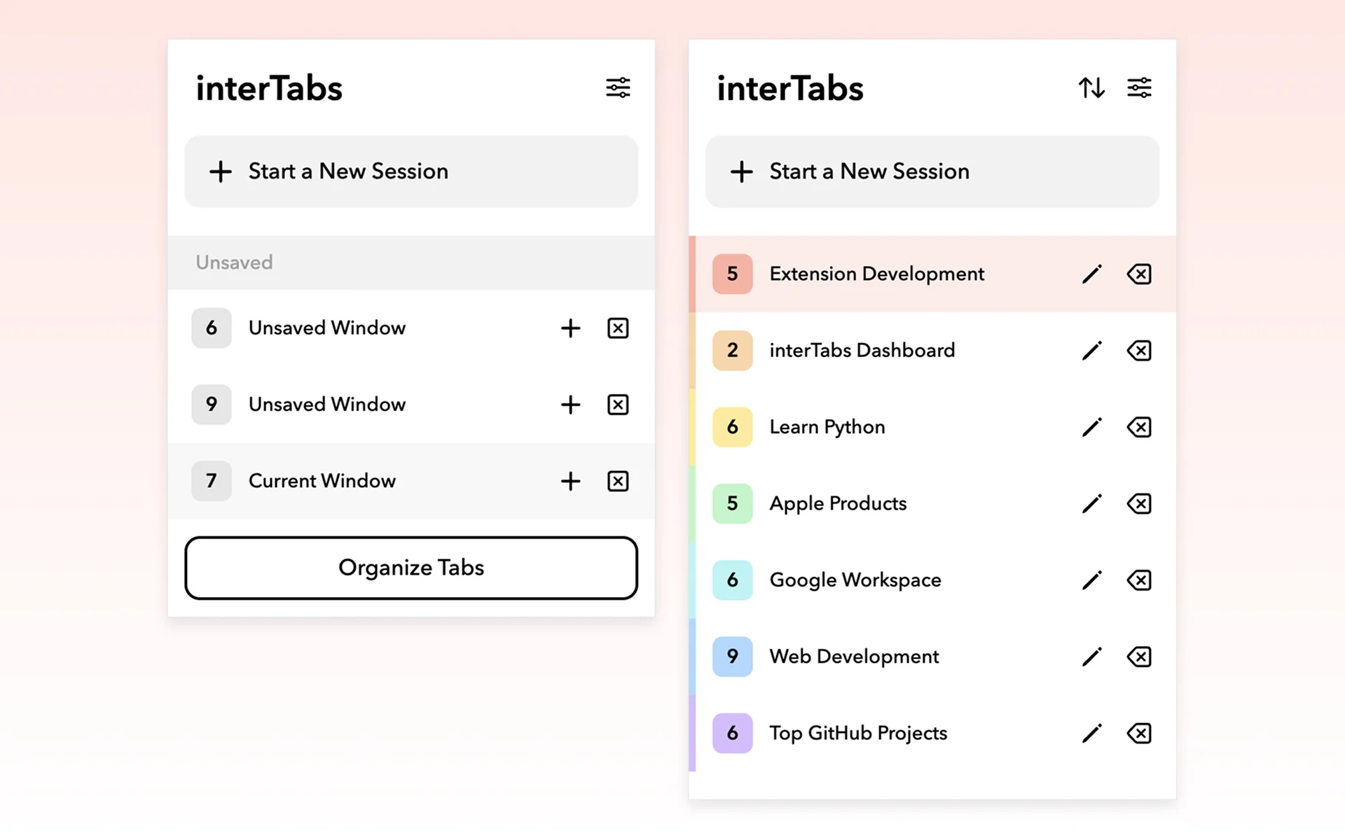 interTabs in light mode